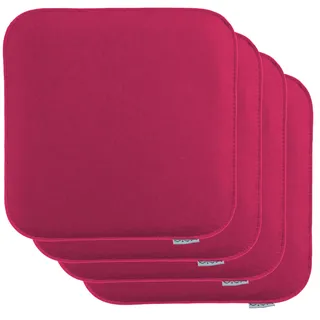 Brandsseller 4er Set Sitzkissen aus Filz 35x35x2 cm – Robuste Stuhlauflagen für innen und außen, eckiges Sitzpolster, strapazierfähiges Kissen für Stühle - Pink