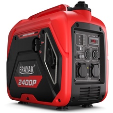 ERAYAK 2400W Notstromaggregat Leise Benzin Inverter Stromerzeuger Stromaggregat Generator Stromgenerator mit Ölsensor ECO-Modus für Camping, Wohnmobile