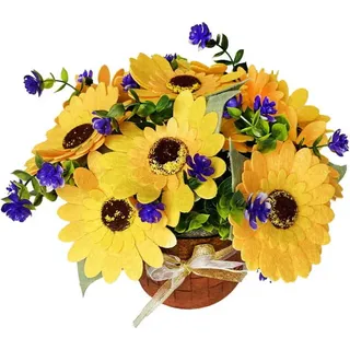 Blumen in einem DIY-Korb - Gelbe Sonnenblumen