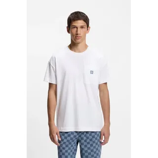 Pyjamaoberteil HUGO UNDERWEAR "Aaron", Herren, Gr. XXL (56), natural 102, Jersey, Obermaterial: 95% Baumwolle, 5% Elasthan, normal, Rundhals, Shirts Pyjamaoberteil, normale Passform, kleines Logo auf der Brust