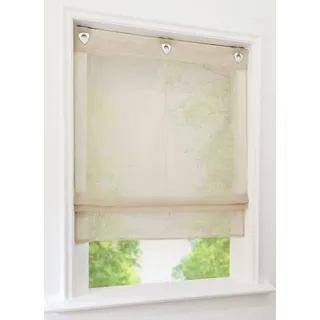 1er-Pack Raffrollo mit U-Haken Weiß Transparent Voile Ösenrollo Vorhang (BxH 80x130cm, Sand)