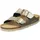 Damen Frauen, Klassische Sandalen, Sandalen,Pantoletten,Sommerschuhe,Hausschuhe,Kork-fußbett,Messing,37 EU / 4 UK