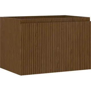 Mexen Rivel Badezimmerschrank für Waschbecken 70 cm, 1 Schublade, geriffelt, Nussbaum - 91A20-07047-1-BF86 - Braun