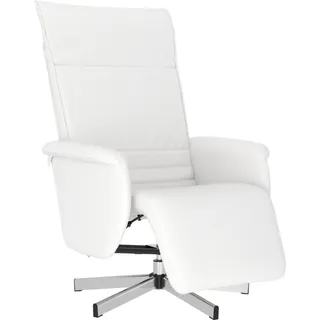 Relaxsessel mit Fußteil Weiß Kunstleder - Weiß