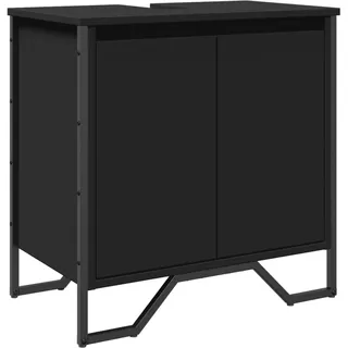 vidaXL Waschbeckenunterschrank Schwarz 60x35x60 cm Holzwerkstoff - Schwarz