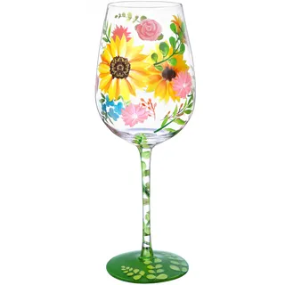 NymphFable 15oz Handgemalt Weingläser Aquarellblume Geschenkideen Personalisierte Geburtstagsgeschenk Für Familie und Freund