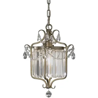 Zeitgenössische Aufhängung Gianna Kristall Silber Gold Glas 1 Licht E27 - Silber