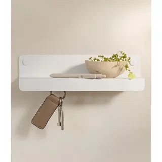 Kazai. Schlüsselbrett 'Holmsen' | Minimalistisches Schlüsselhaken-Design aus Berlin | Moderner Schlüsselhalter mit Ablage aus Metall | Schlüsselboard als Flur Möbel für die Wand | Weiß