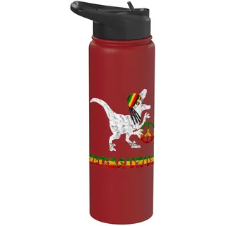 Reggae Dinosaurier Hippie Dino Rasta Reggae Rastafari T-Rex Stainless Steel Insulated Water Bottle
