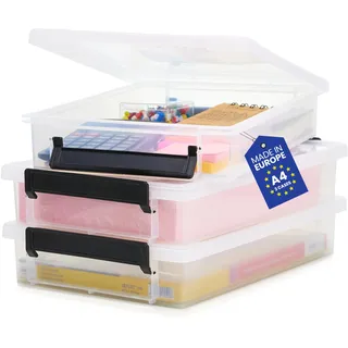 Iris Ohyama Aufbewahrungsbox A4 3-tlg. blau