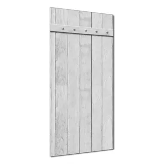 Wallario selbstklebende Duschrückwand 90 x 200 cm mit Motiv Graue Holztür - Wandverkleidung mit Hochglanzlaminat in Glasoptik - Violett