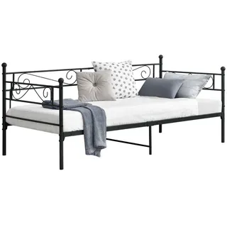 [en.casa] Metallbett Kerava 90x200 cm Schwarz