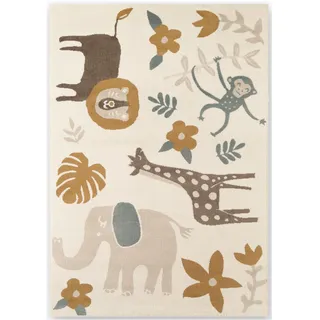 HANSE HOME Animal Safari Kinderteppich 120 x 170 cm Beige/Weiß