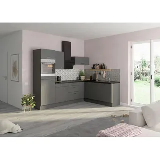 Optifit Eckküche , Grau , Metall , 3 Schubladen , L-Form, nur wie online abgebildet bestellbar , 270x200 cm , Made in Germany, DIN EN ISO 14001, DIN EN ISO 50001, DIN EN ISO 9001 , Zusatzausstattung erhältlich, höhenverstellbare Füße , Küchen, Küchenzeilen & Küchenblöcke, Eckküchen, Eckküchen ohne Geräte