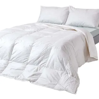 Homescapes Winterdecke Daunen 200/200 cm, Enten-Daunen & Federn , Weiß , Textil , Quadratisch , 200x200 cm , Oeko-Tex® , Heimtextilien, Kopfpolster & Bettdecken, Bettdecken, Daunendecken