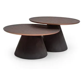 Skandinavische Holz-Couchtische, 2er-Set, minimalistisch - Braun