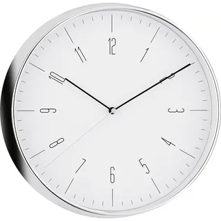MEBUS Quarz Wanduhr Ø30cm chrom - Silber