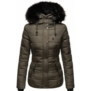 Navahoo Damen Winterjacke Steppjacke mit Kunstpelz Kapuze Zuckerbiene