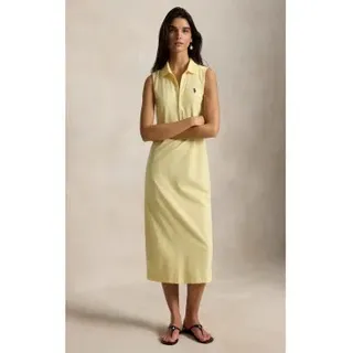 Polo Ralph Lauren für Damen. 211968292005 Polokleid aus Stretch-Baumwolle gelb (XS), Lässig, Ärmellos / Hosenträger