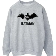 Dc Comics, Herren, Pullover, Batman Schwarz Stare Logo Baumwolle Sweatshirt, Grau, (M)