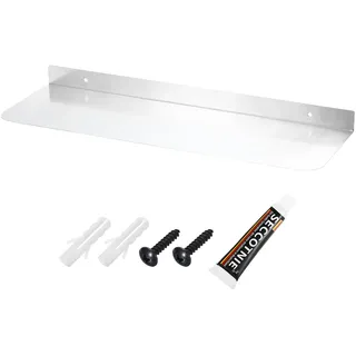 QUARKZMAN Wandregal Silber Metallregal 40cm Aluminium Schweberegal für Wänd Schwebendes Bücherregal Wandmontage Ausstellungsregal Organizer für Badezimmer Schlafzimmer Wohnzimmer