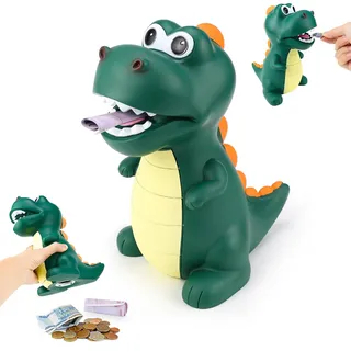 CHRI Dinosaurier Spardose fur Kinder Dino Sparschwein für Mädchen Jungen Dinosaur Piggy Bank aus Sicheres PVC-Material für Dekoration, Spielzeug, Geschenk