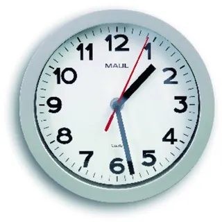Maul Wanduhr MAULstep weiß silber Kunststoff, Ø 20,0 cm