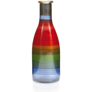 Angela Neue Wiener Werkstätte Flaschenvase Nadja-Tempera Glasvase handbemalt, vergoldet, Glas, Multicolor, 6.5 cm