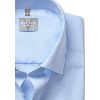 Langarmhemd MARVELIS, Herren, Gr. 44, N-Gr, bleu, Web, Obermaterial: 100% Baumwolle, unifarben, comfort fit, 2-Knopf-Manschette, Hemden Langarmhemd, Businesshemd, comfort fit, New-Kentkragen
