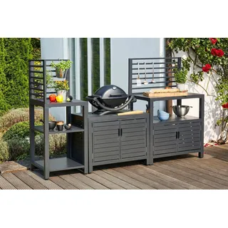 Siena Garden Grillinsel Texas (3 -tlg., Anthrazit, Aluminium,
