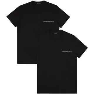 Emporio Armani Herren T-Shirts schwarz Baumwolle & Mix unifarben, schwarz, Frühjahr/Sommer 2025