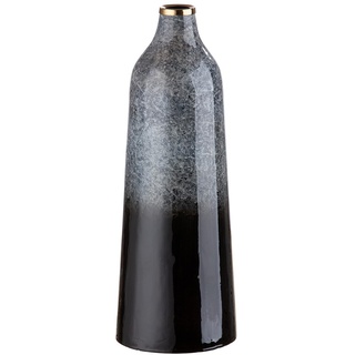 Gilde große Deko Vase konische Blumenvase aus Metall - Deko Wohnzimmer Geschenk für Frauen - Farben: Grau Schwarz Höhe 40 cm