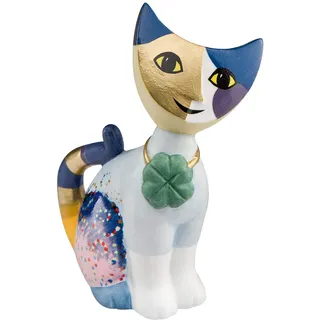GOEBEL Rosina Wachtmeister Figur Minikatze Fortunello mit Klee H. 8cm Porzellan
