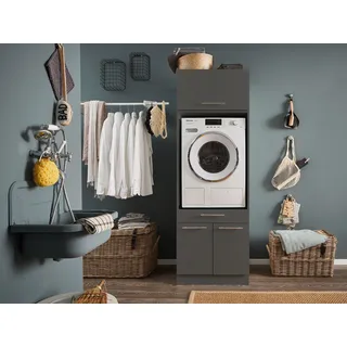 laundreezy LDSK1 Waschmaschinenschrank 67,5 x 200 x 67,5 cm Grau Metall