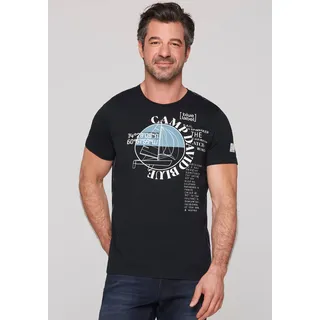 CAMP DAVID T-Shirt mit Wording-Prints, blau