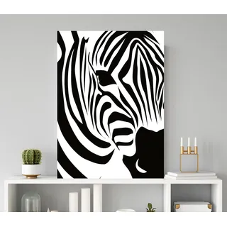 queence Metallbild »Zebra« Schwarz-Weiß   Tiere   Zebras 1 Stk. tlg. Stahlschilder, weiß