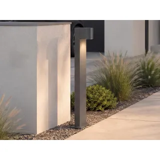 Außen Pollerleuchte Anthrazit, Höhe 100cm mit GU10 LED zur Garten Wegbeleuchtung - Grau