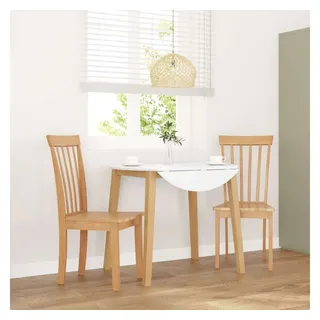 vidaXL Esszimmerstuhl Natur Massivholz Braun 2 Stk