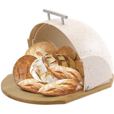 Bild von MR-1678-BR Brotkasten, Schiebedeckel, Brot- und Gebäckaufbewahrungsbehälter, Modernes Design, Bread Box, Beige