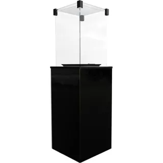 Kratki Gaskamin Patio Glas manuelle Steuerung 8,2kW - Schwarz Manuell Gasheizgerät Gartenkamin 4-8,2 kW