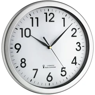 TFA Funk Wanduhr 30,8 cm 60.3519.02 silber