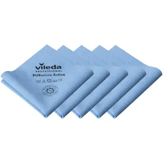 Vileda Professional Purmicro Active Reinigungstuch, Blau, 5 Stück