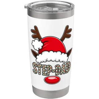 Rentier Weihnachtsmannmütze Stiefvater Weihnachten Familie Matching Doppelwandiger Edelstahl-Thermobecher
