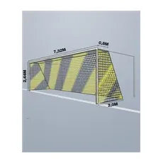 Cawila Tornetz 7,50x2,50m | Tiefe 0,8x2,0m | Maschenweite 12cm | Stärke 4mm | gelb/schwarz