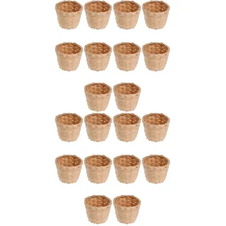 DOITOOL 20 Stück Geflochtener Mini-Korb Handgemachter Lagerkorb Für Wohnkultur Mini Deko Landhaus Obstlagerkorb Für Wohnzimmer Schlafzimmer Oder Büro Leicht Tragbar