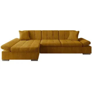 Mirjan24 Eckcouch Cord 2-Sitzer Braun