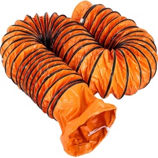 VEVOR Lüftungsschlauch 305mm / 7,6 m Luftschlauch Warmluftschlauch -20~180 ° F Abluftschlauch Baulüfterschlauch Ventilatorschlauch Ausziehbar Schlauch für Baulüfter, Orange, 12INCH 25FT