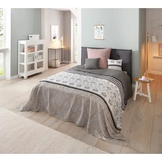 Tagesdecke OTTO HOME "Cremona leichte Tagesdecke, Wohndecke, für Kinder und Erwachsene", grau (anthrazit, grau), B:280cm L:210cm, Baumwolle, Tagesdecken, Tagesdecke, leichter Bettüberwurf ohne Füllung, auch als Tischdecke verwendbar, Topseller
