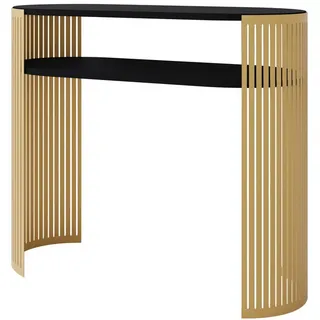 Mirjan24 Fikoli Konsolentisch 100x86x30 cm Gold/Schwarz