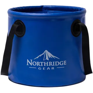 Falteimer Faltschüssel im trendigen Design | Für Camping, Angeln, Party und Garten | Einsetzbar als faltbare Wasch-Schüssel, Wasserkanister oder Falt-Spülbecken [Blau, 15L]